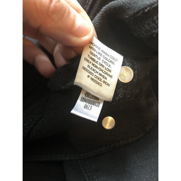 White House Black Market Womens Jeans XL Black Tapered Leg Back Pockets Pants - Picture 7 of 10